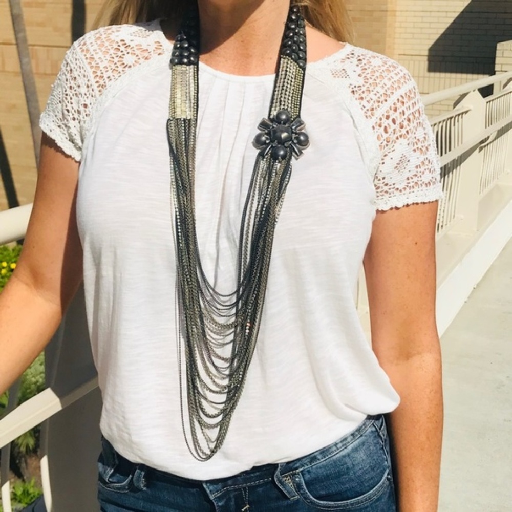 Stella & Dot | Limited Ed SILVER Gunmetal & Hematite⚔️Nolita Statement N… - Picture 13 of 13